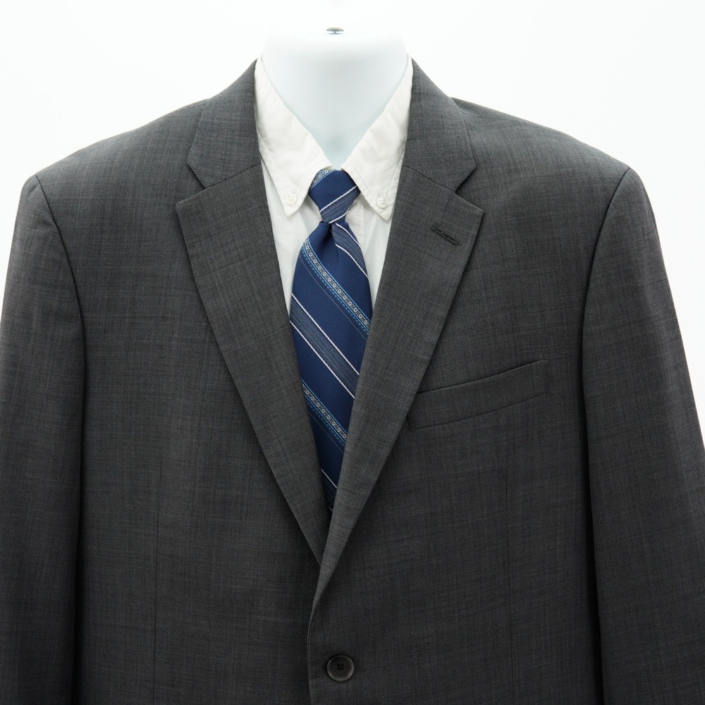 Tommy Hilifger Men's Gray Sharkskin Wool Blazer 38R Tagged 42L
